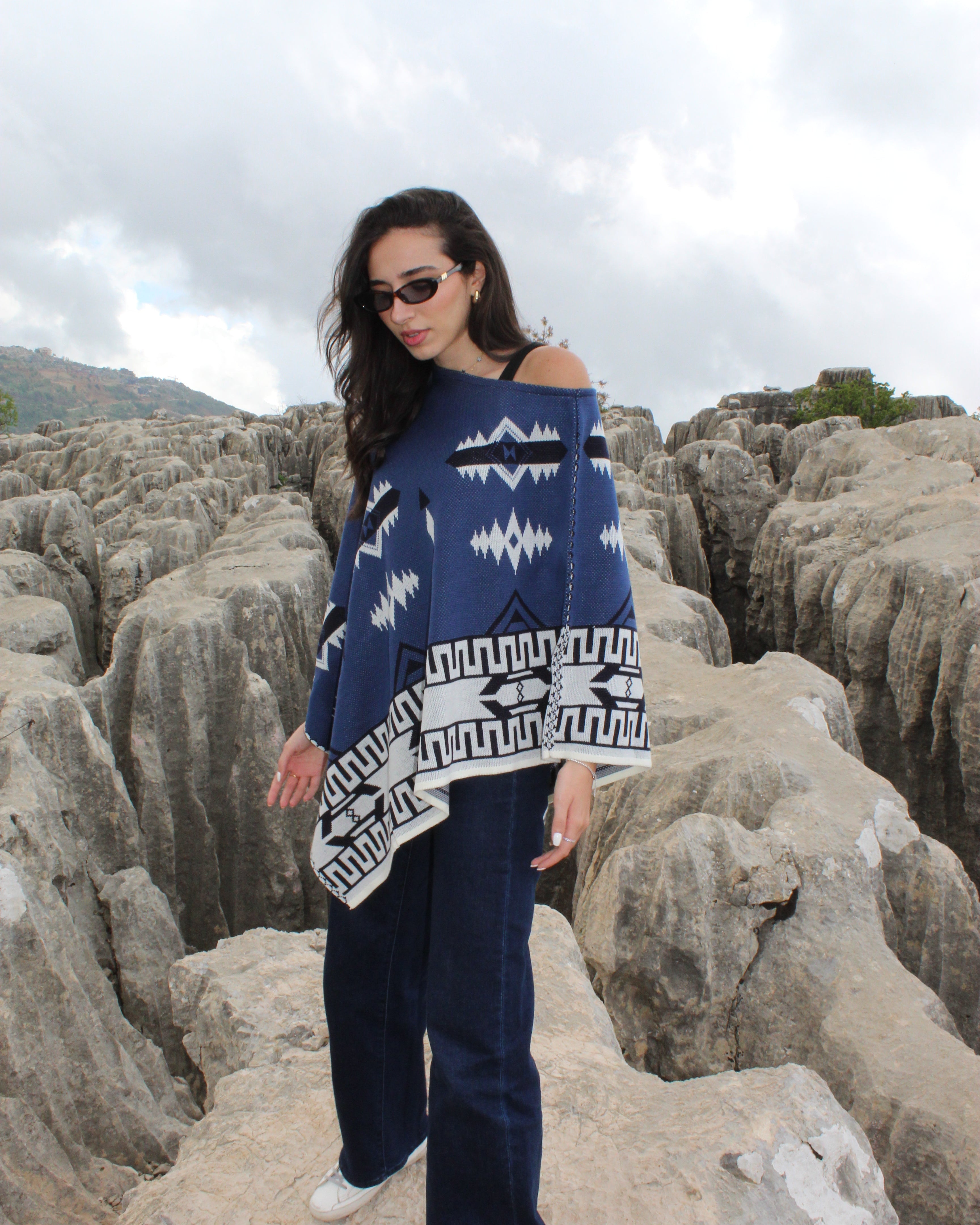 Peak Poncho Blue